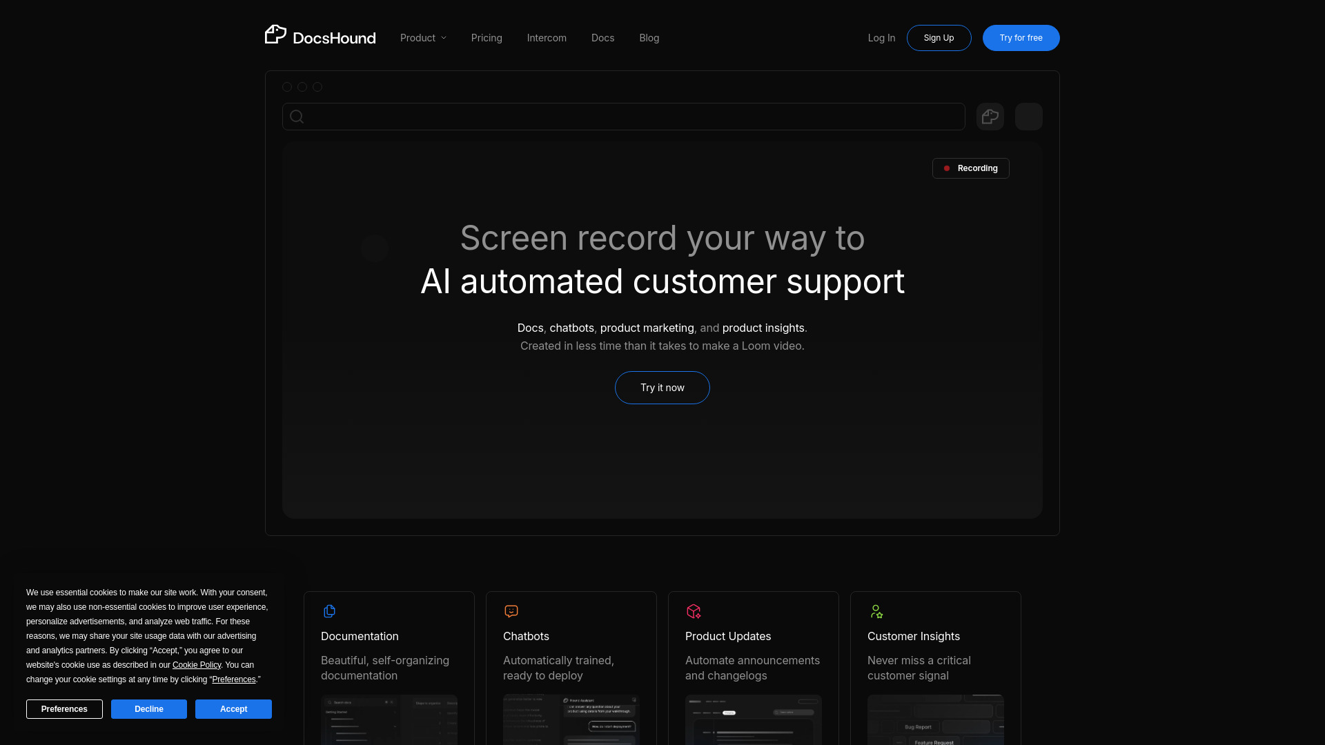 Demo → Intercom by DocsHound网页截图,Demo → Intercom by DocsHound网页快照