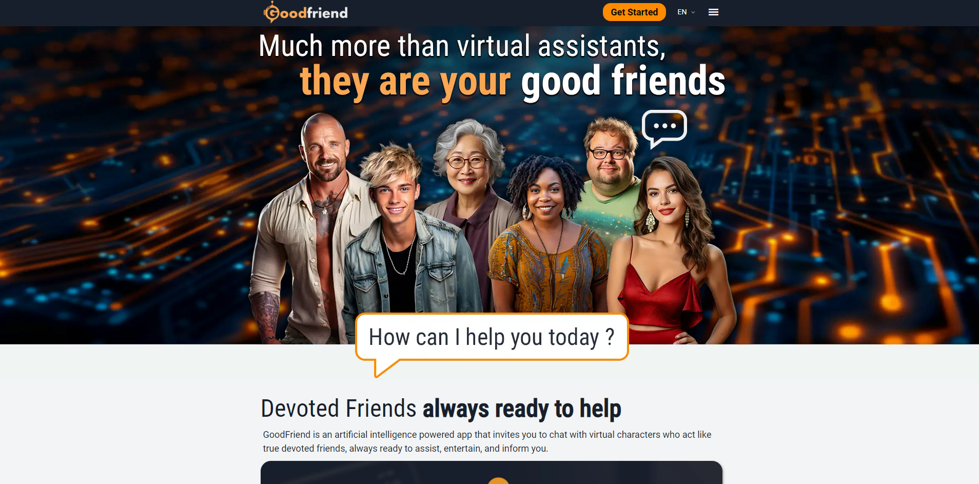 GoodFriend AI网页截图,GoodFriend AI网页快照