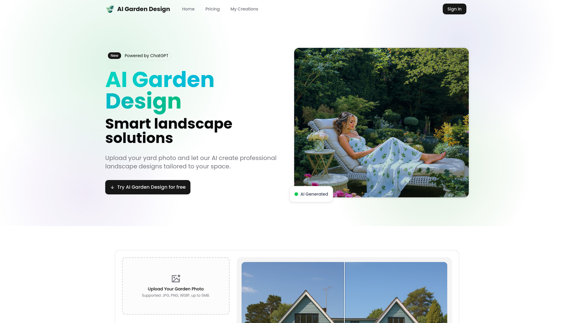AI Garden Design网页截图,AI Garden Design网页快照
