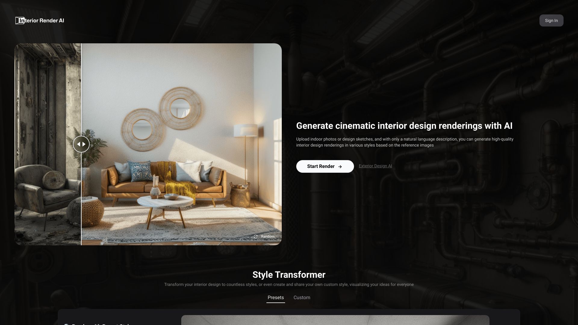 Interior Render AI网页截图,Interior Render AI网页快照