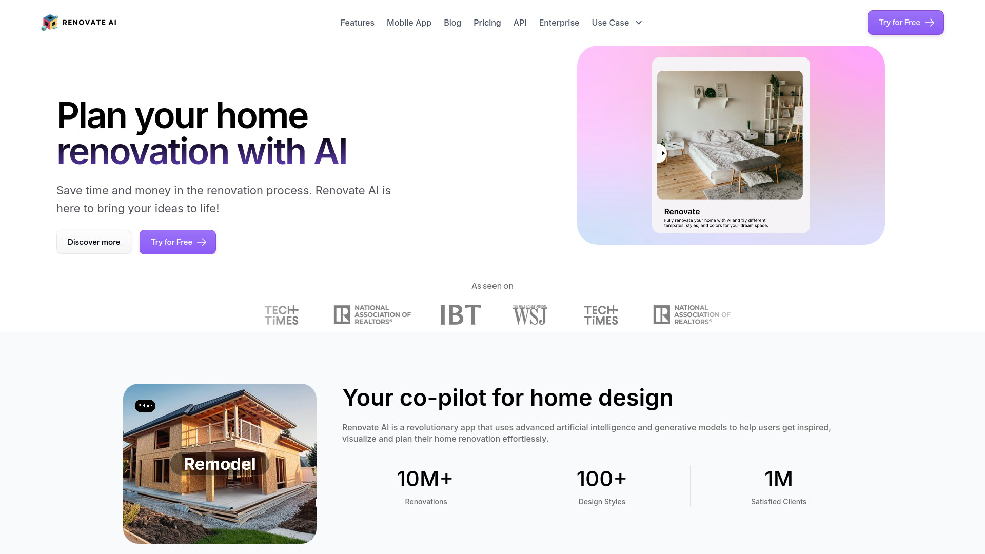 Renovate AI app 2.0网页截图,Renovate AI app 2.0网页快照