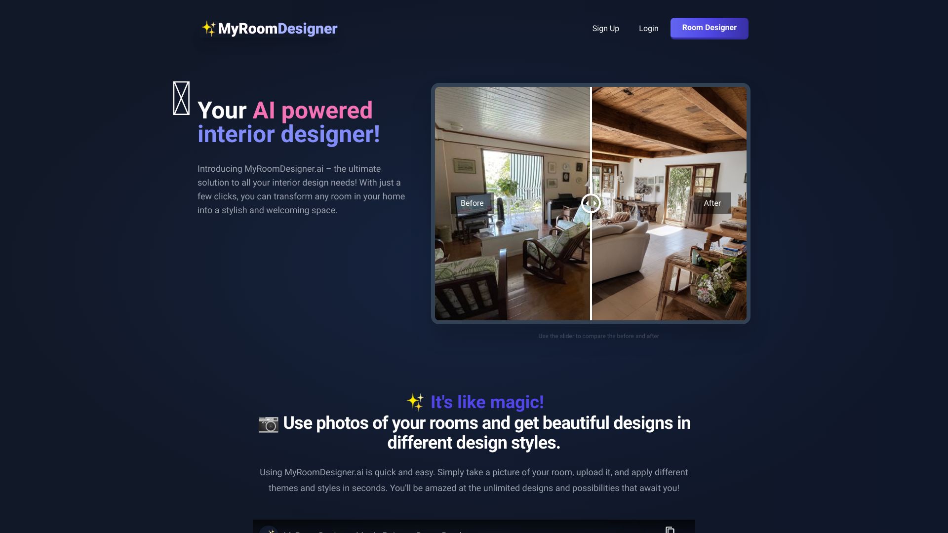 MyRoomDesigner.ai网页截图,MyRoomDesigner.ai网页快照