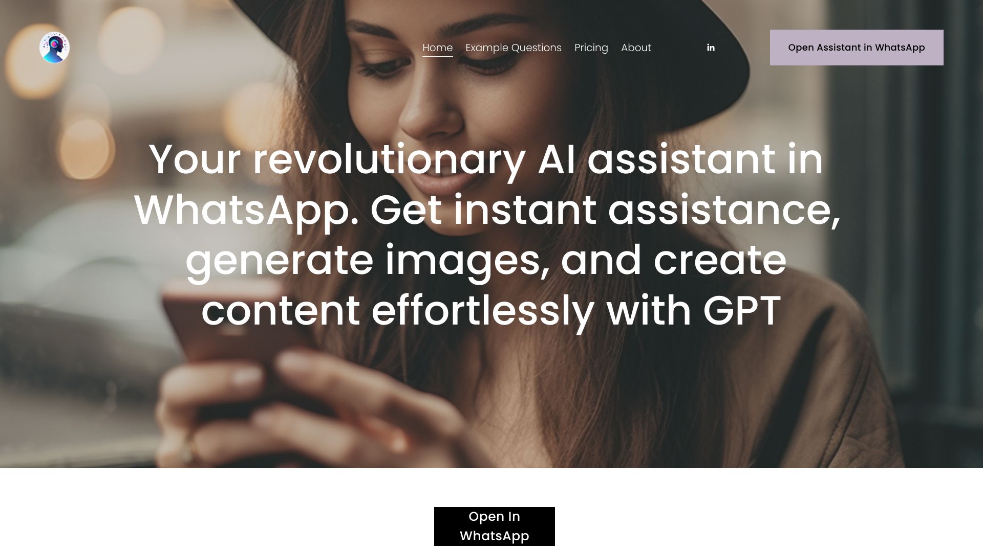 GPT in WhatsApp with text and images网页截图,GPT in WhatsApp with text and images网页快照