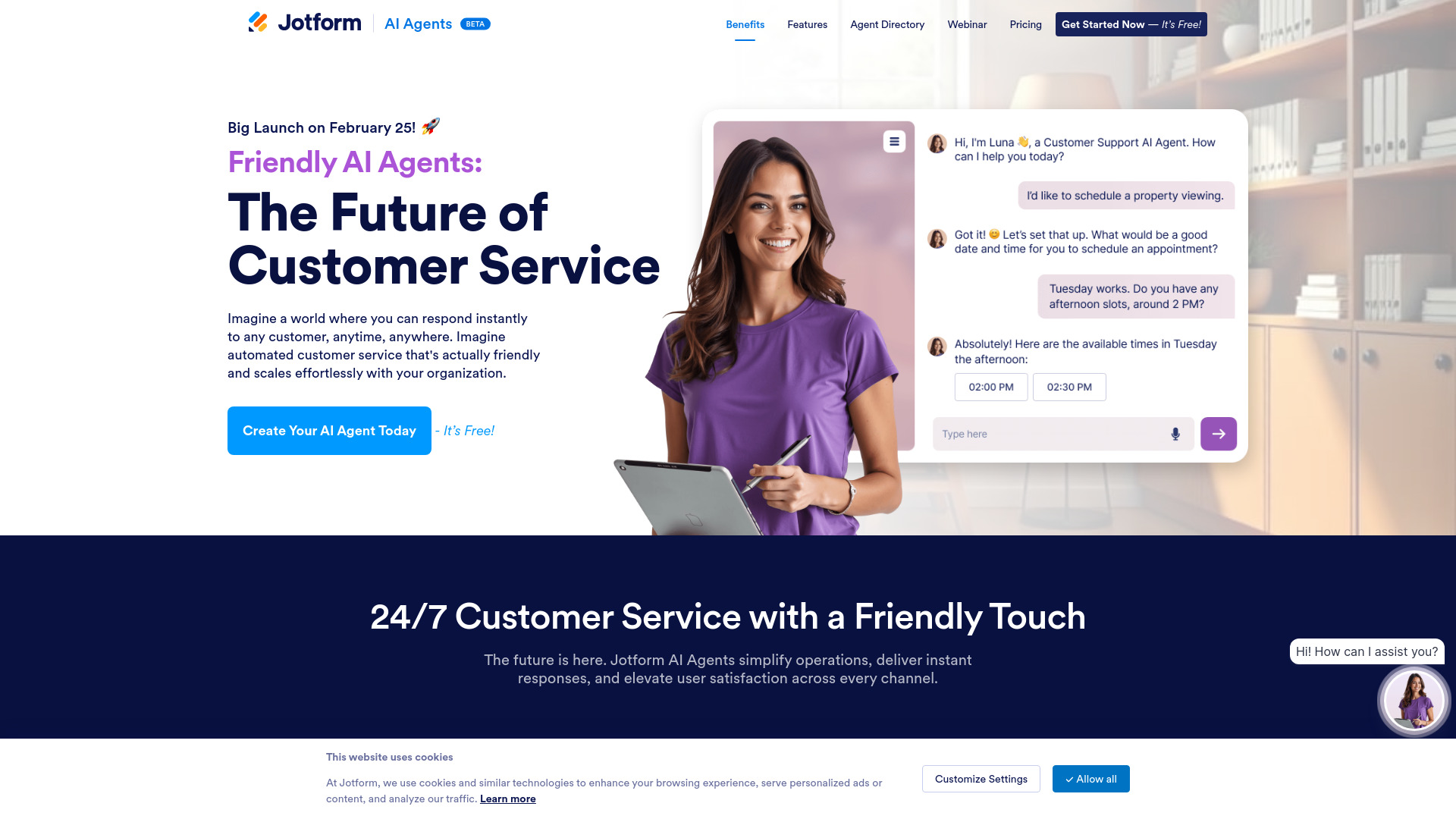Jotform AI Agents网页截图,Jotform AI Agents网页快照