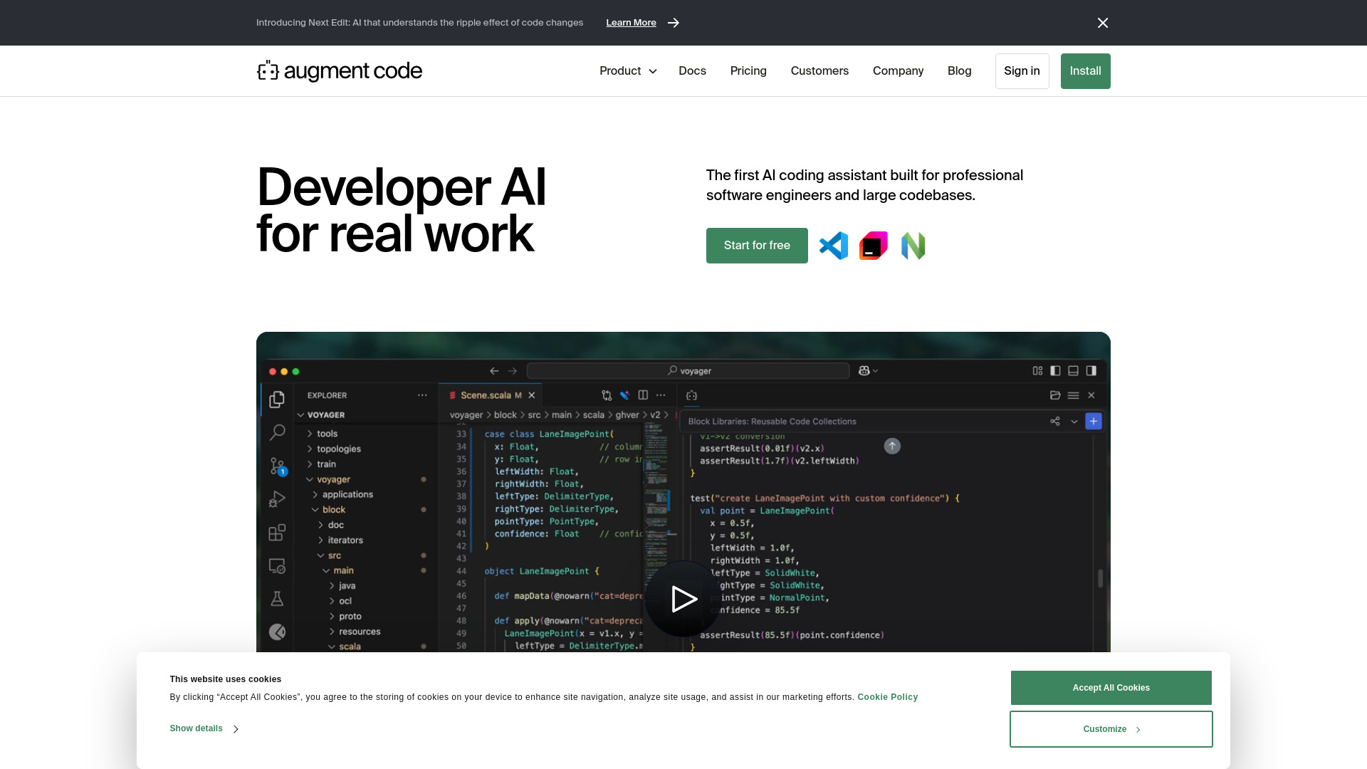 Augment Code网页截图,Augment Code网页快照