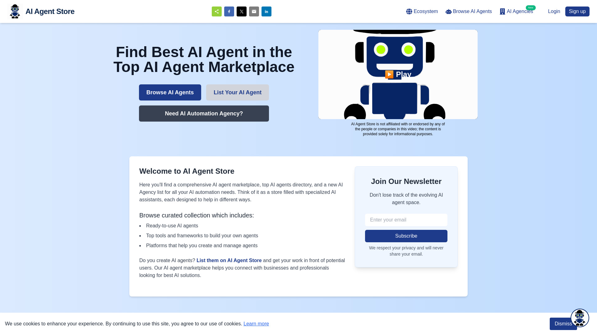 AI Agent Store网页截图,AI Agent Store网页快照