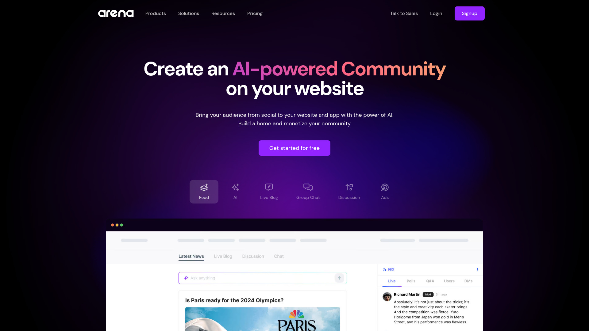 Arena网页截图,Arena网页快照
