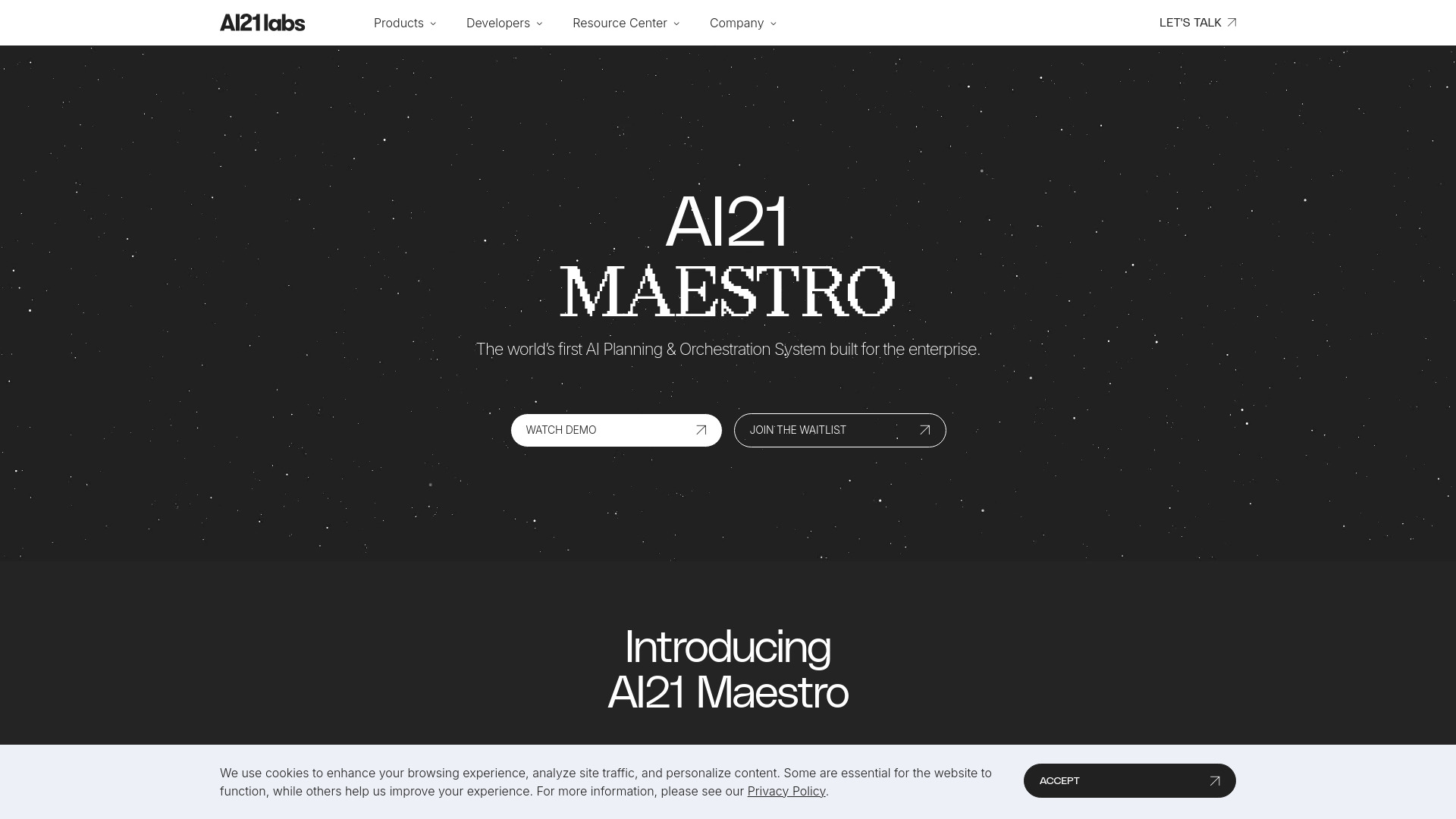 AI21 Maestro网页截图,AI21 Maestro网页快照