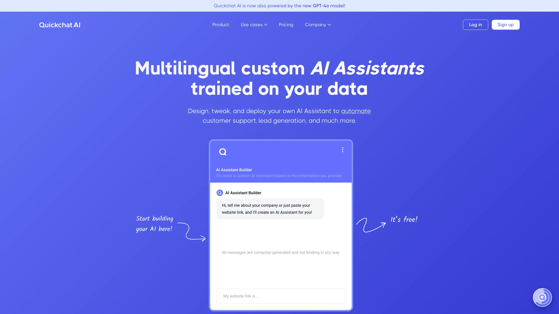 Quickchat AI网页截图,Quickchat AI网页快照