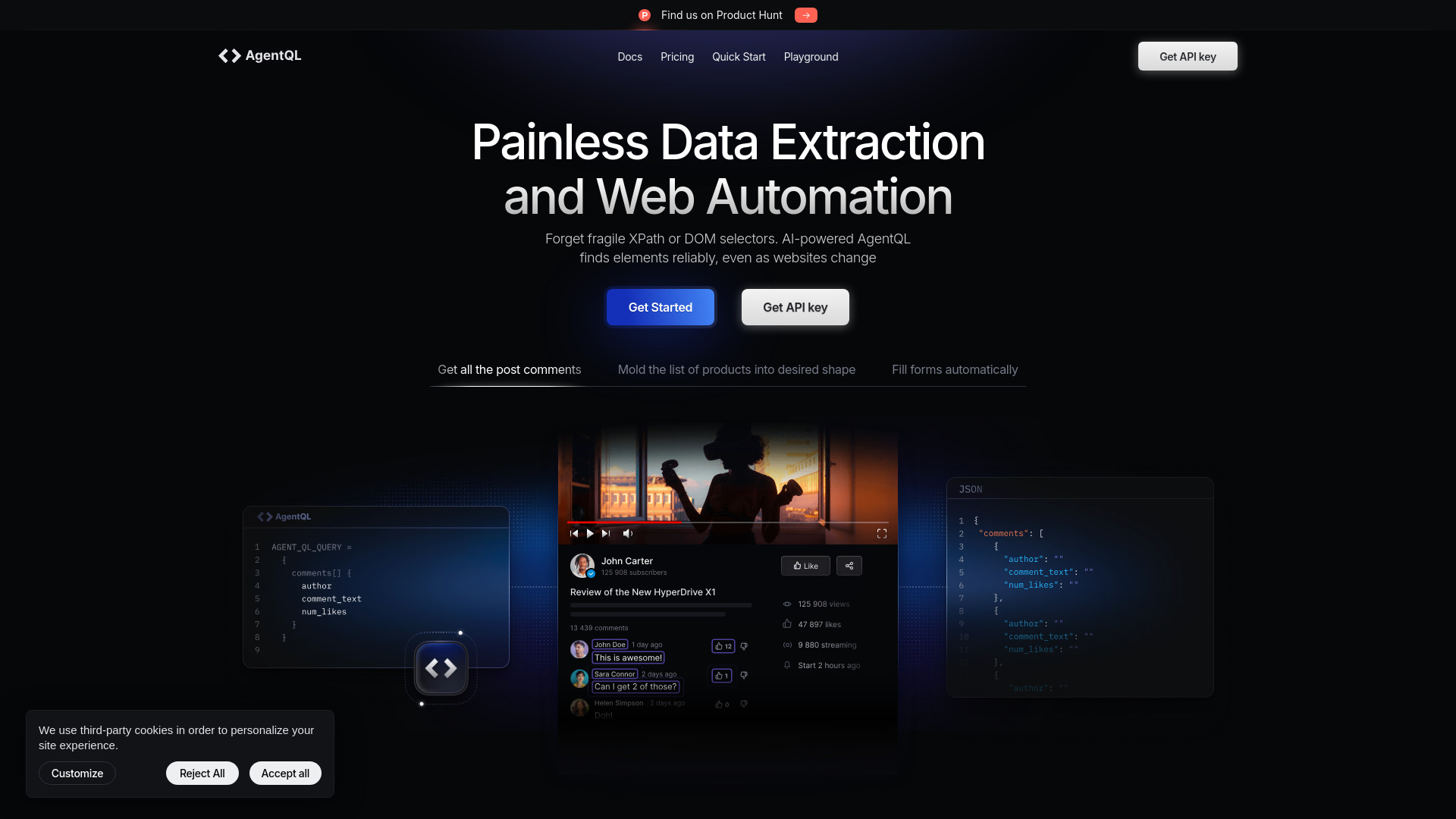 AgentQL网页截图,AgentQL网页快照