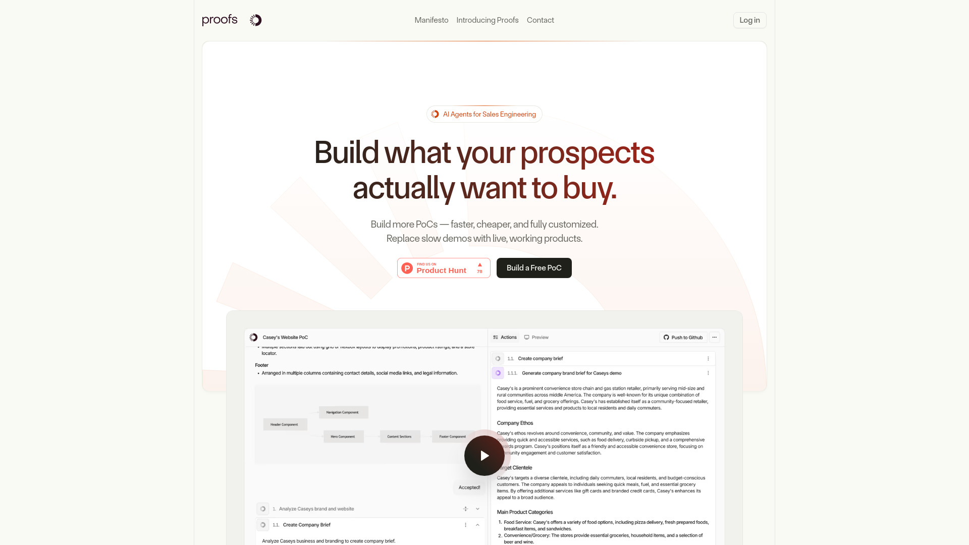 Proofs – AI Agents for Sales Engineering网页截图,Proofs – AI Agents for Sales Engineering网页快照