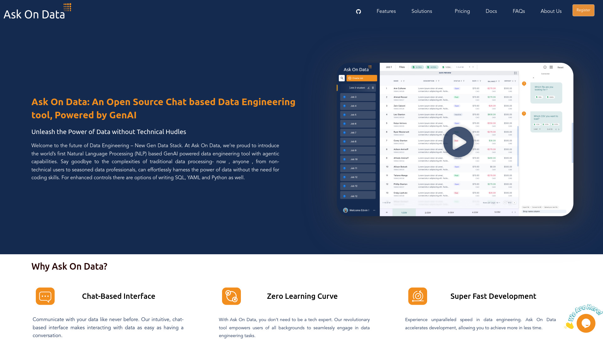 Ask On Data网页截图,Ask On Data网页快照
