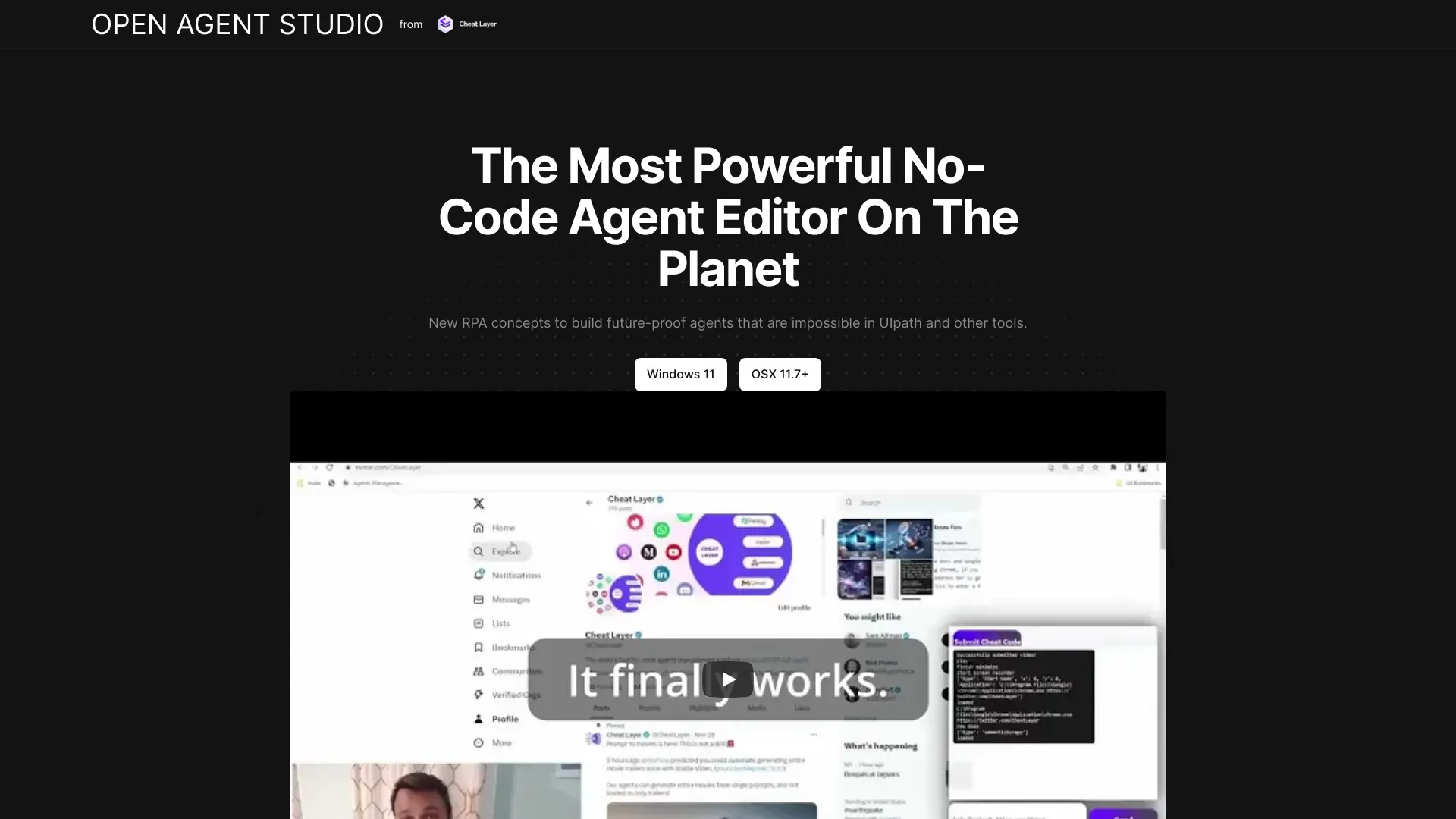 Open Agent Studio网页截图,Open Agent Studio网页快照