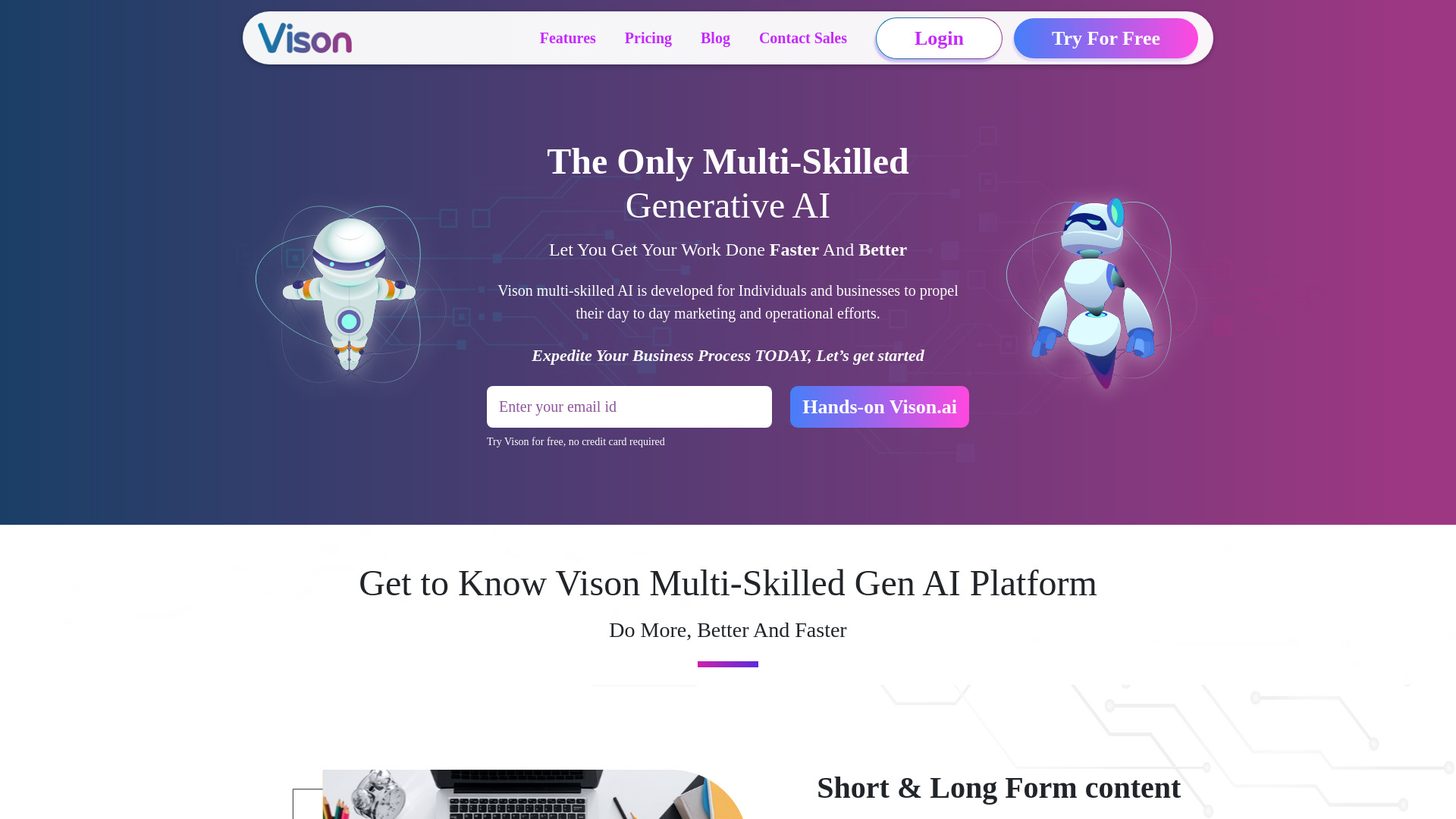 Vison AI网页截图,Vison AI网页快照