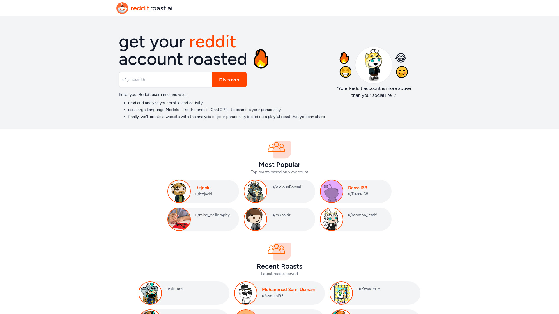 Reddit Roast网页截图,Reddit Roast网页快照