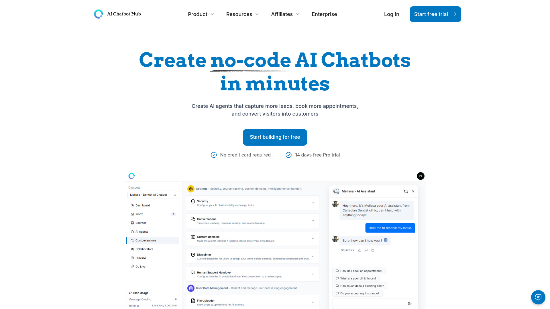 AI Chatbot Hub网页截图,AI Chatbot Hub网页快照