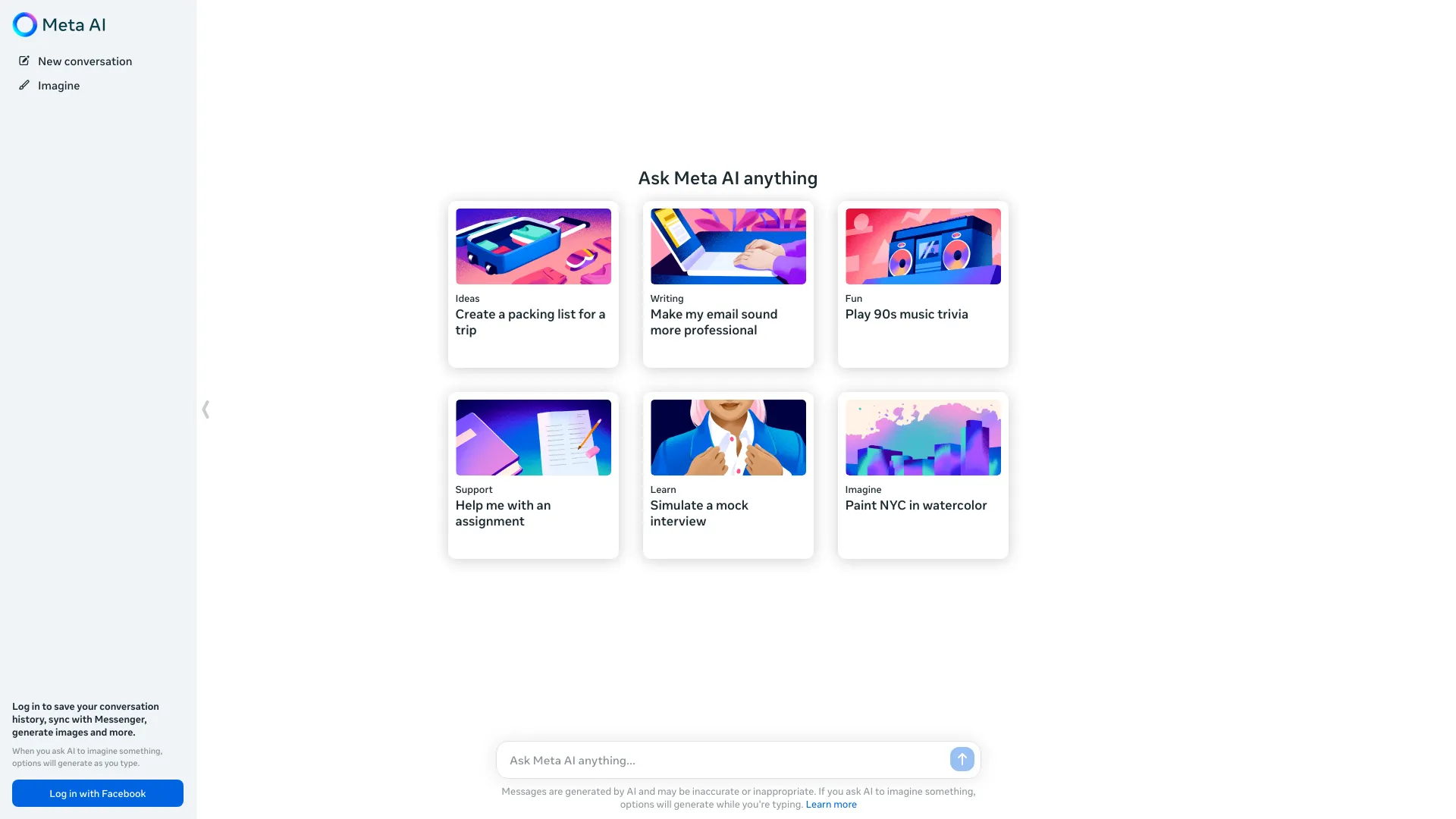 Meta AI网页截图,Meta AI网页快照