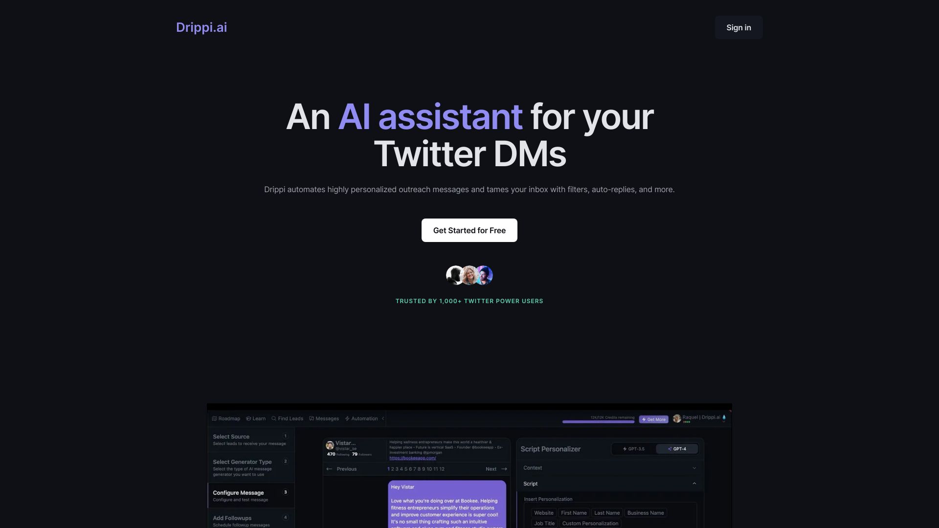 Drippi.ai网页截图,Drippi.ai网页快照