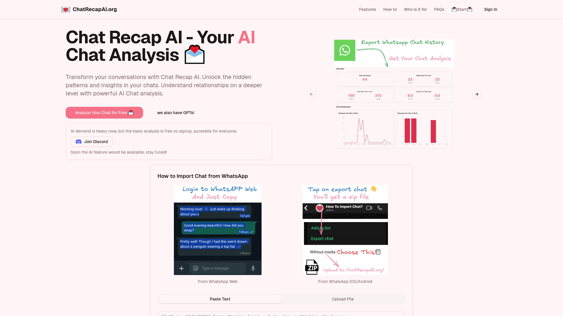 Chat Recap AI网页截图,Chat Recap AI网页快照