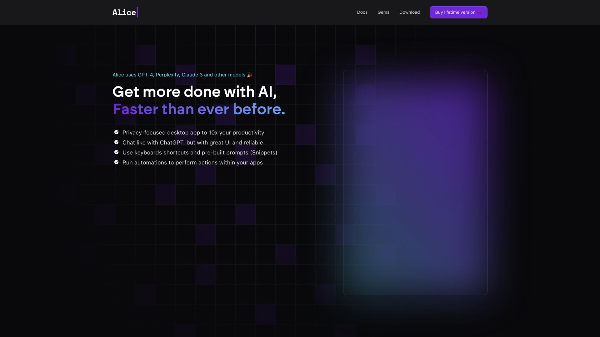 Alice网页截图,Alice网页快照