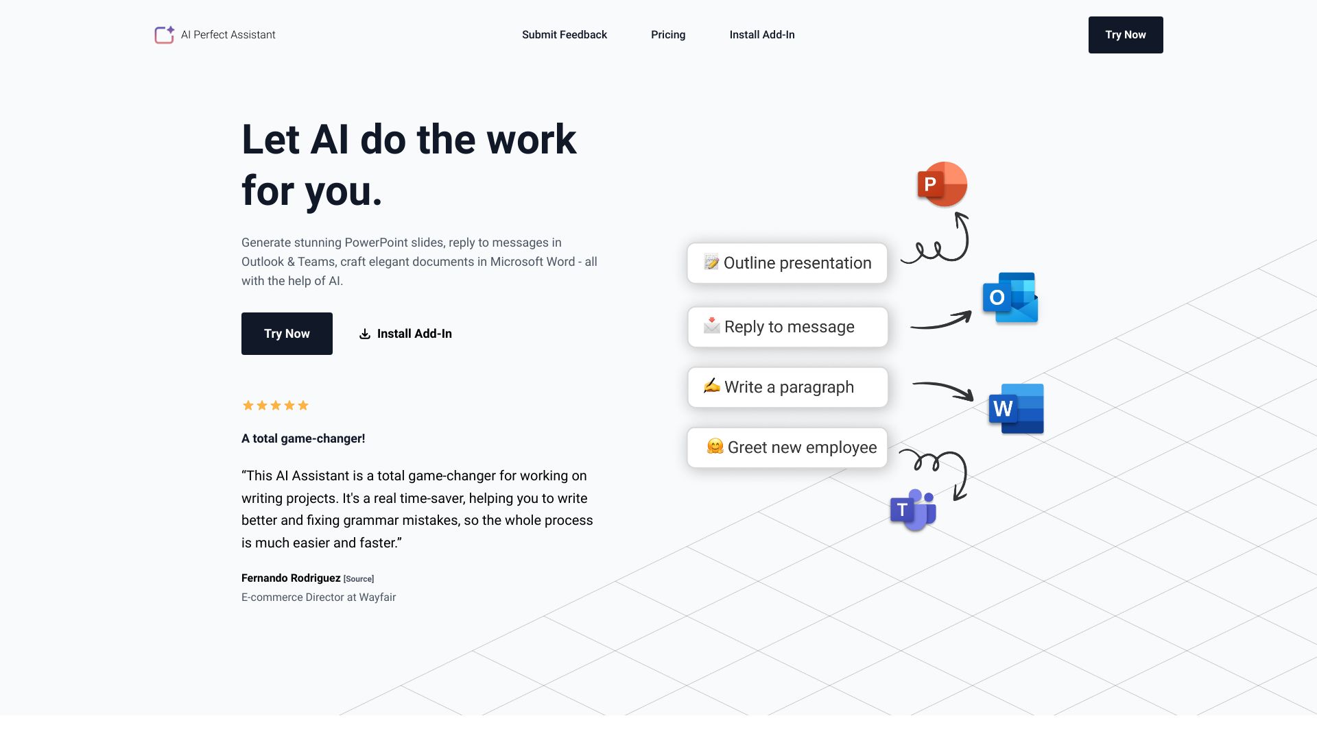 AI Perfect Assistant – GPT for Office365网页截图,AI Perfect Assistant – GPT for Office365网页快照