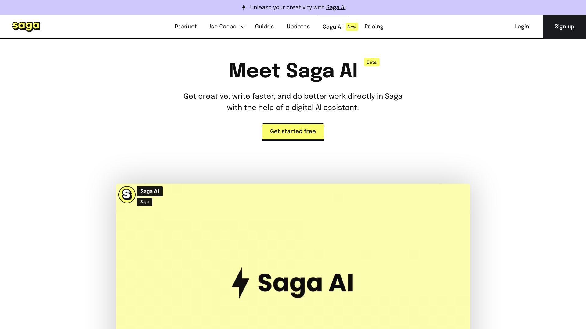 Saga AI网页截图,Saga AI网页快照
