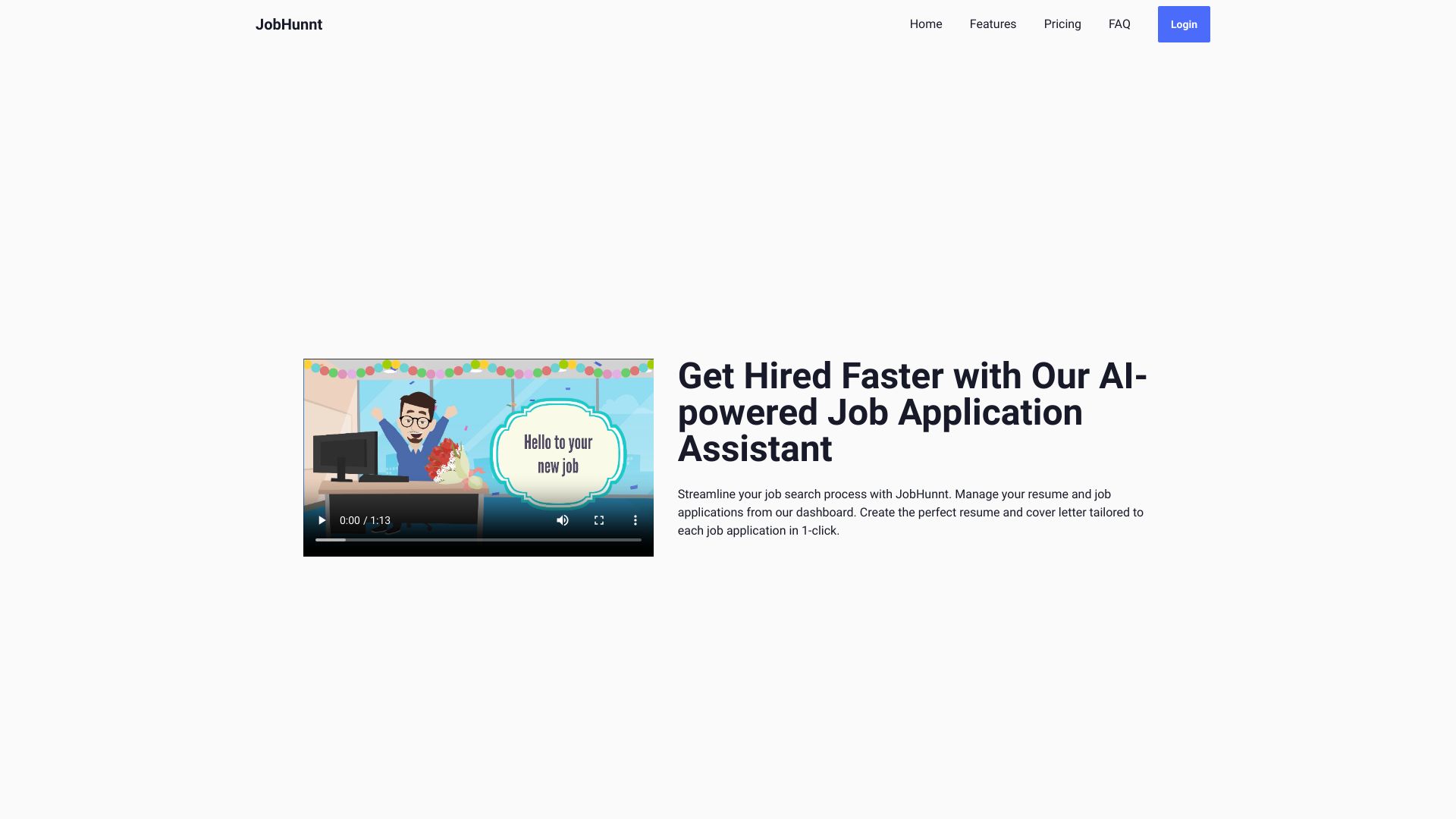 JobHunnt网页截图,JobHunnt网页快照