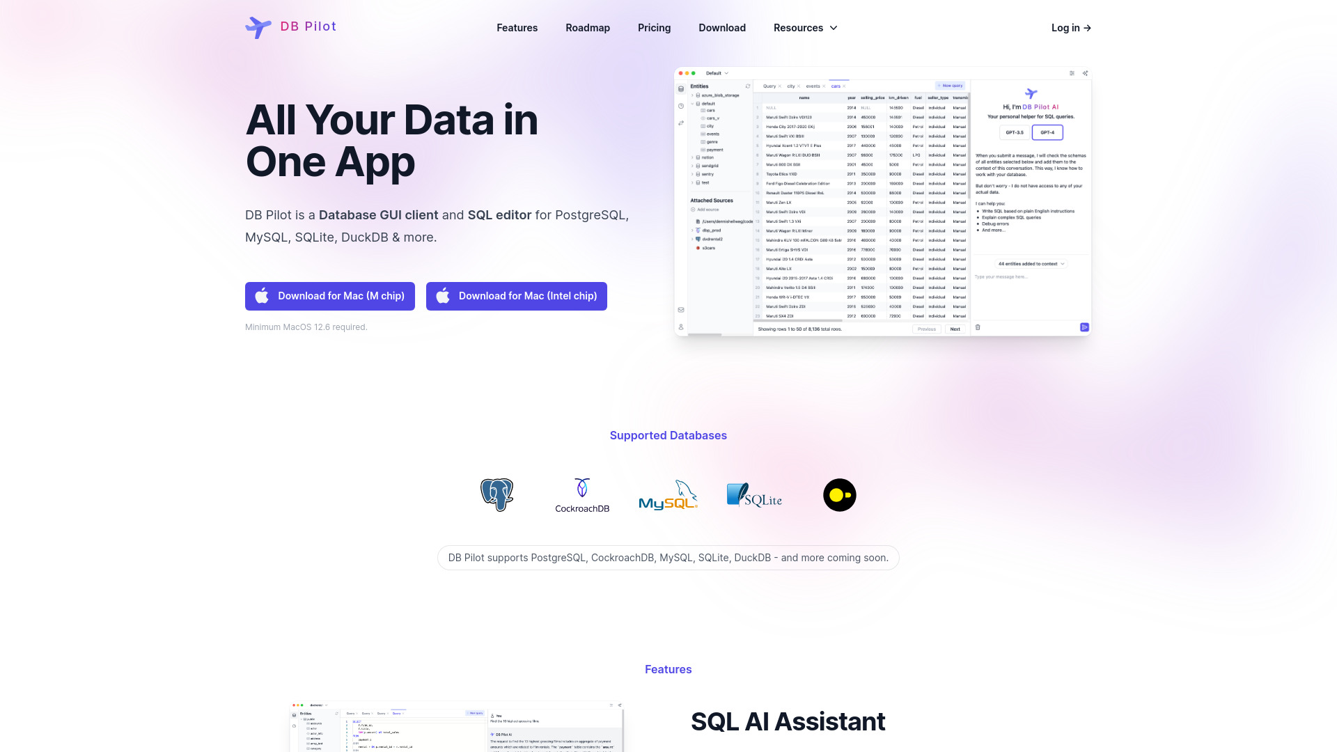 DB Pilot网页截图,DB Pilot网页快照