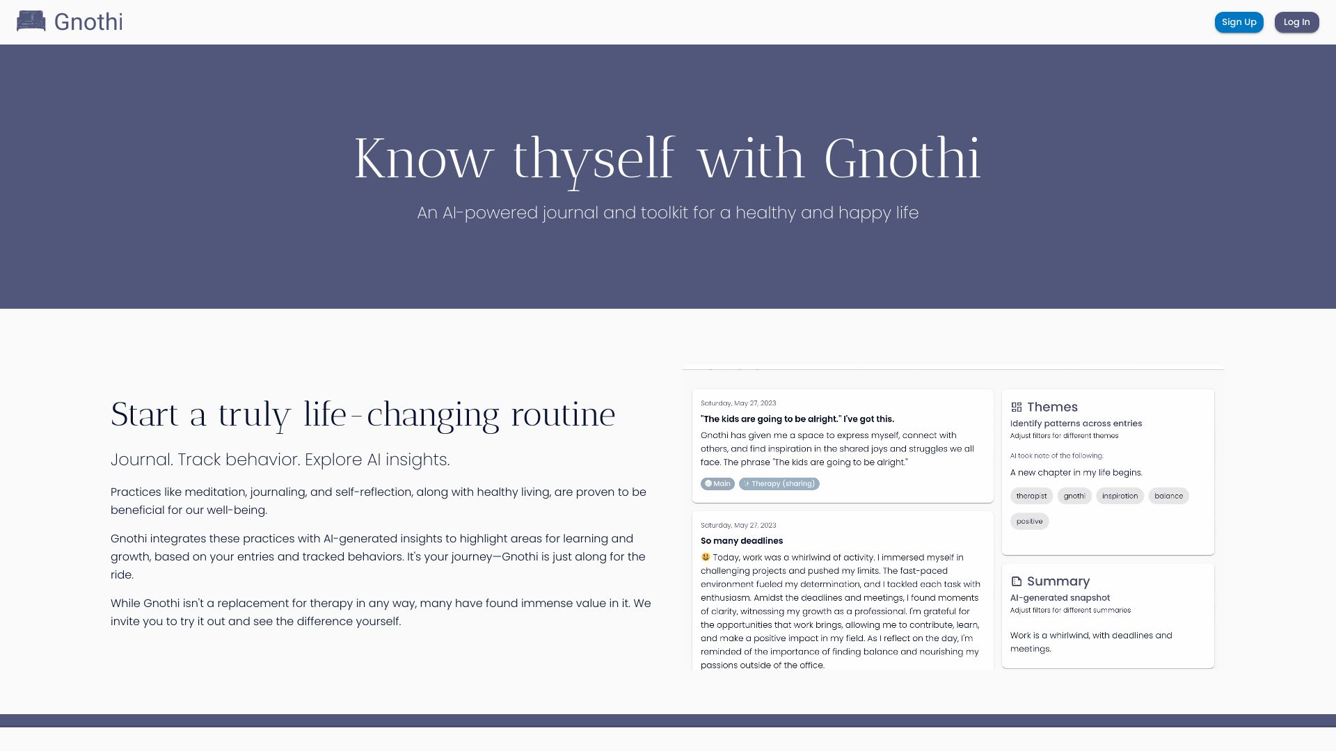 Gnothi网页截图,Gnothi网页快照