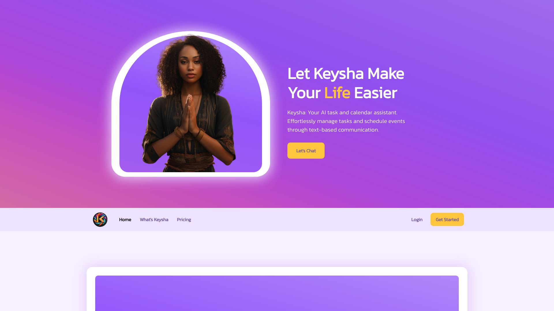 Keysha AI : Your own hyper assistant!网页截图,Keysha AI : Your own hyper assistant!网页快照