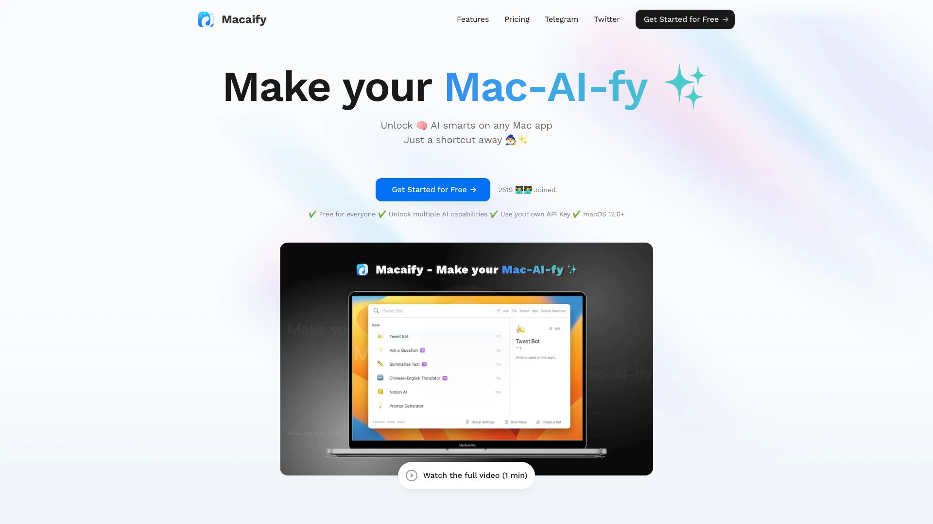 Macaify – Make your Mac-AI-fy网页截图,Macaify – Make your Mac-AI-fy网页快照