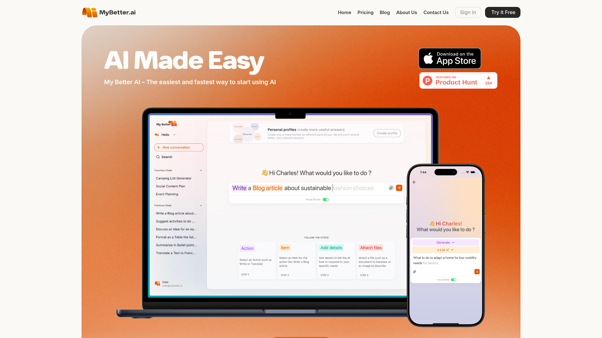 My Better AI for iOS网页截图,My Better AI for iOS网页快照