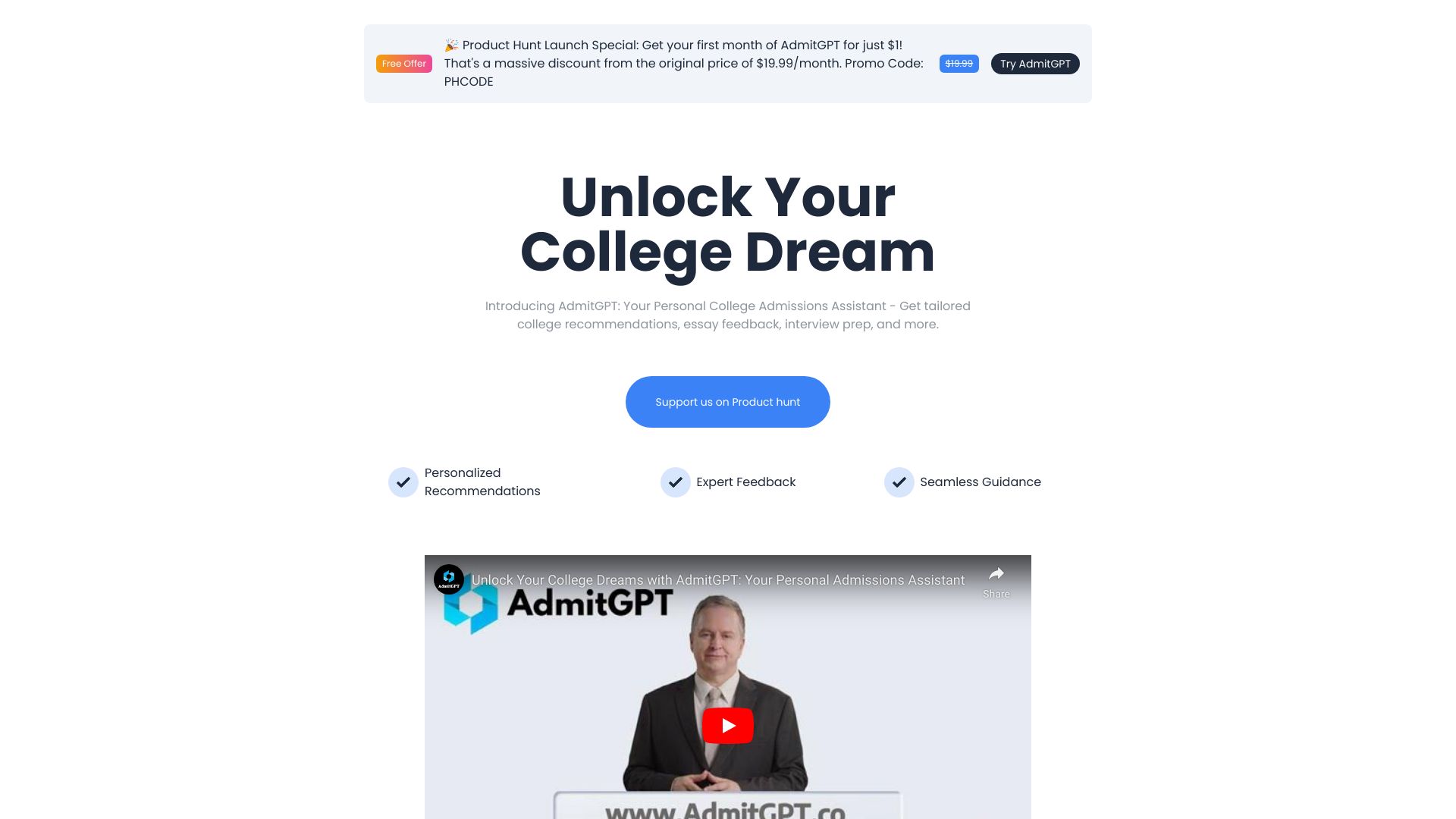 AdmitGPT网页截图,AdmitGPT网页快照