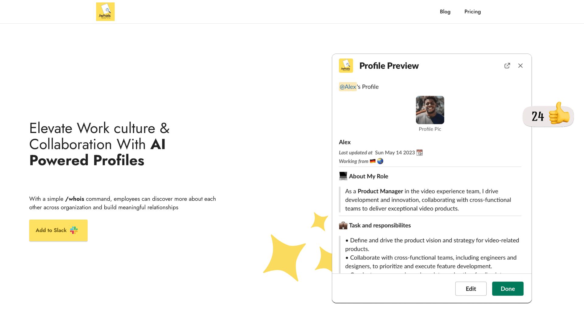 AI Profile For Slack网页截图,AI Profile For Slack网页快照
