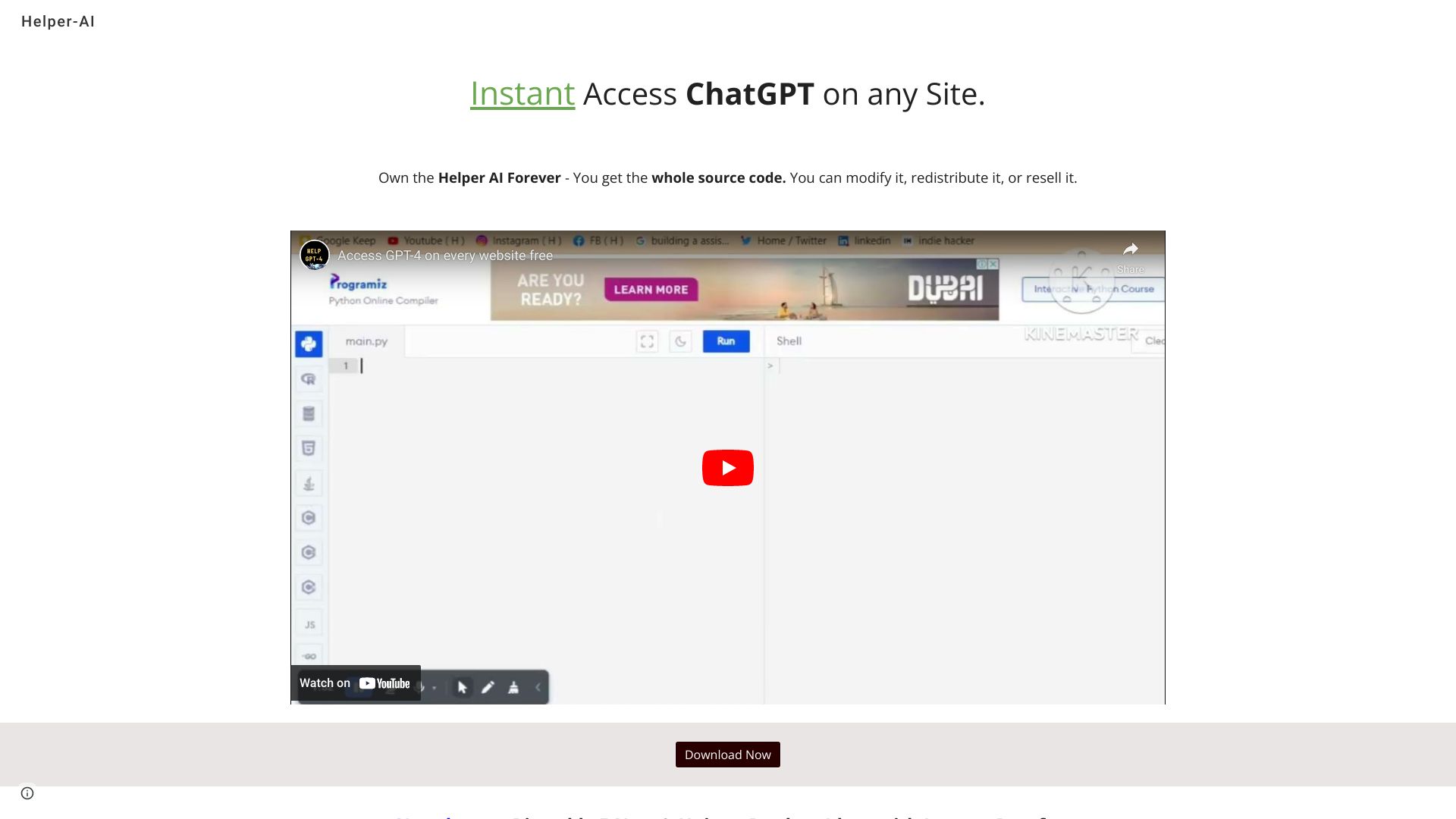 HelperAI网页截图,HelperAI网页快照