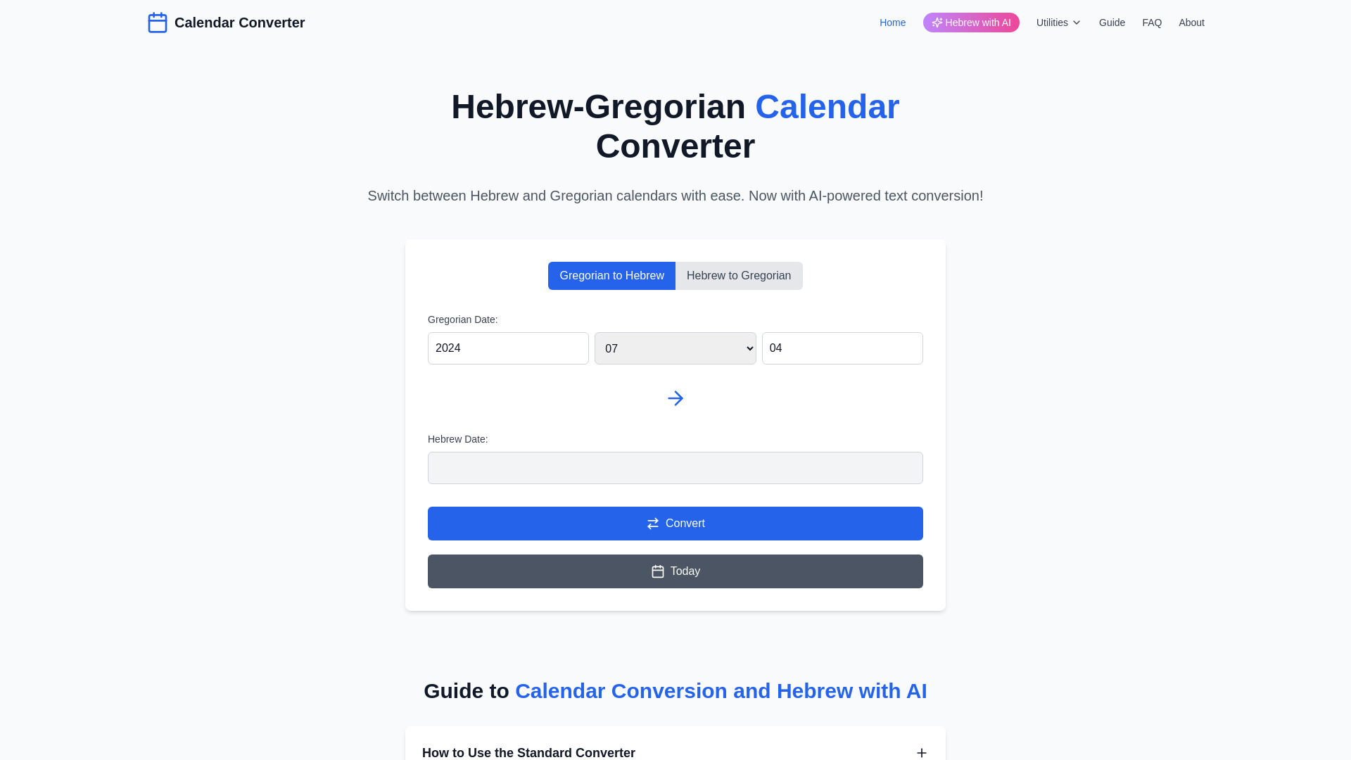 Hebrew Calendar with AI网页截图,Hebrew Calendar with AI网页快照