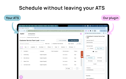 Interview Scheduling by Sapia.ai (Beta)网页截图,Interview Scheduling by Sapia.ai (Beta)网页快照