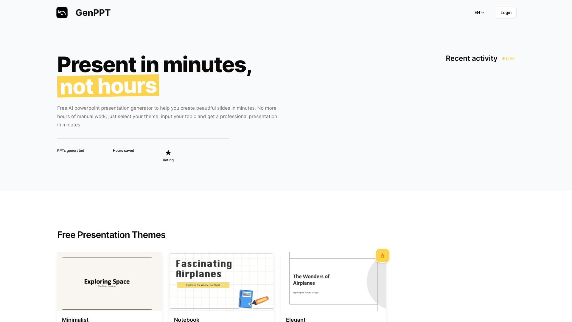 GenPPT – AI PowerPoint Generator网页截图,GenPPT – AI PowerPoint Generator网页快照