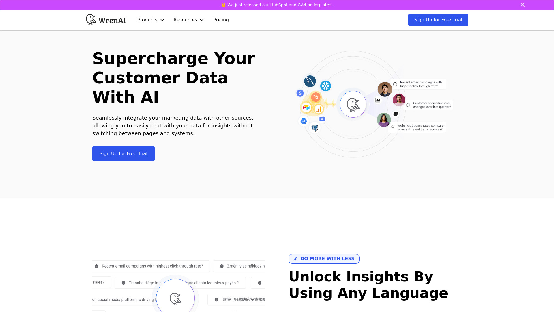 Wren AI Cloud网页截图,Wren AI Cloud网页快照