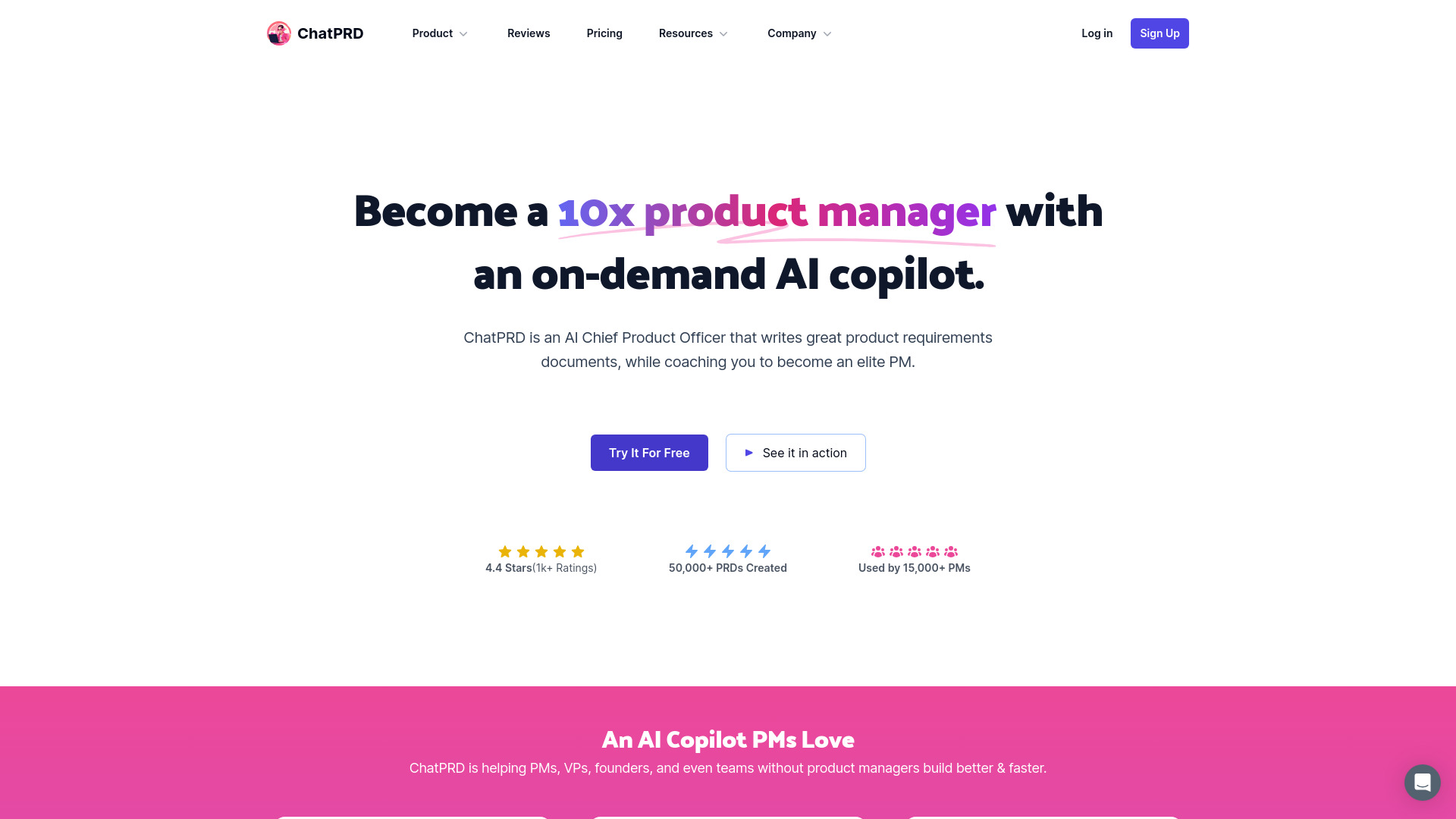 ChatPRD网页截图,ChatPRD网页快照