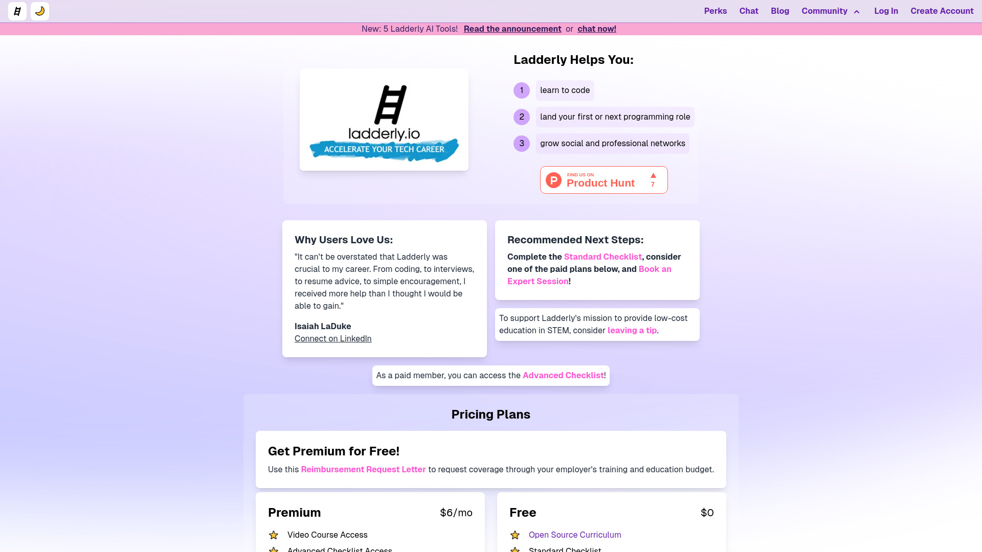 Ladderly.io网页截图,Ladderly.io网页快照