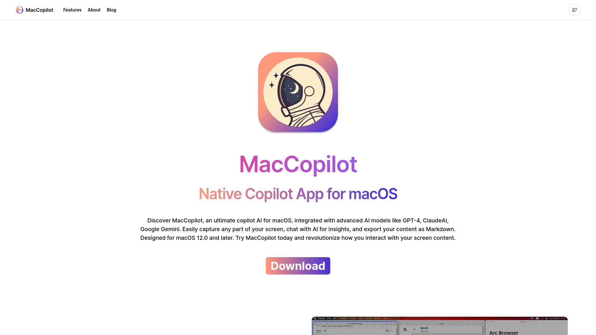 MacCopilot网页截图,MacCopilot网页快照