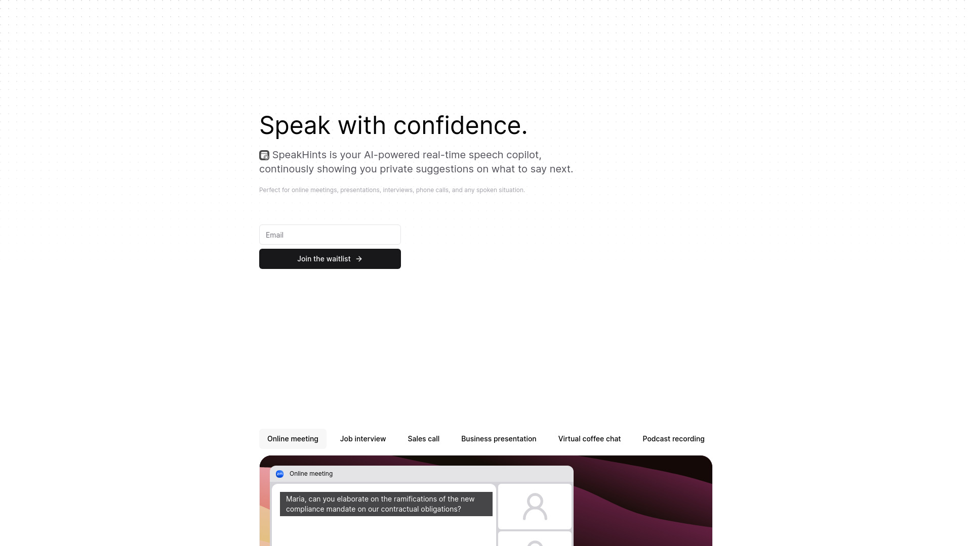 SpeakHints网页截图,SpeakHints网页快照