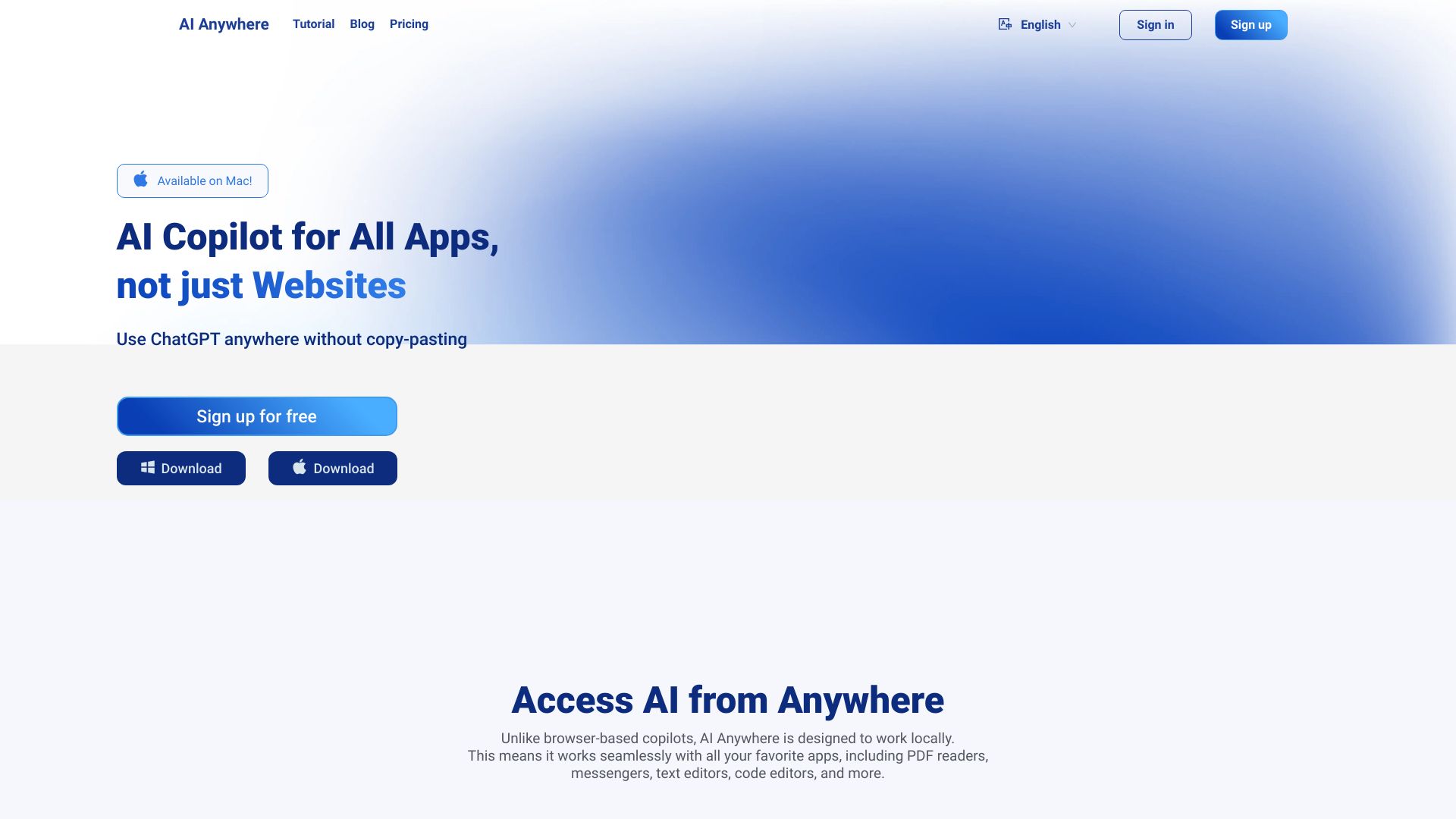 AI Anywhere网页截图,AI Anywhere网页快照