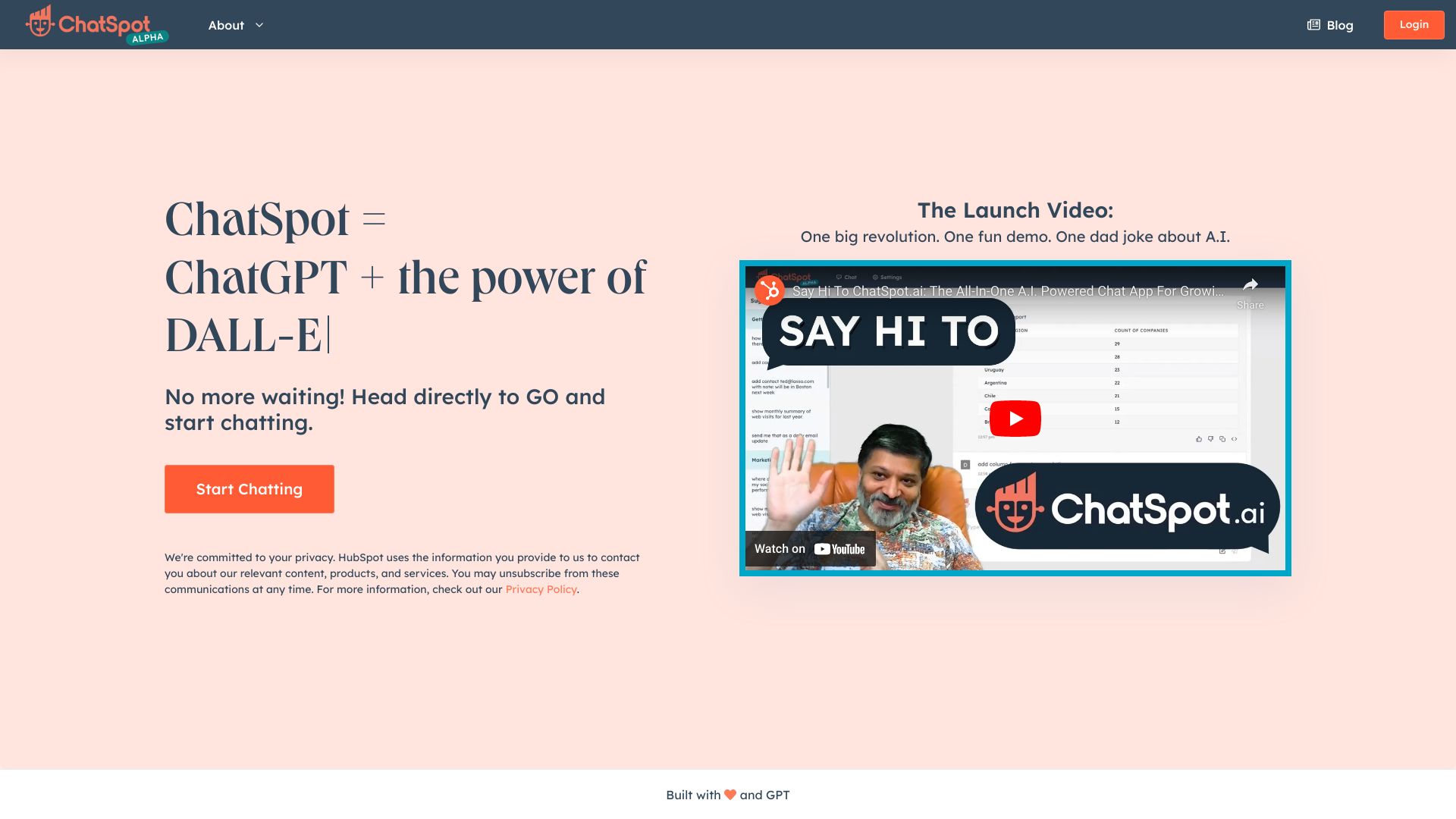 ChatSpot网页截图,ChatSpot网页快照