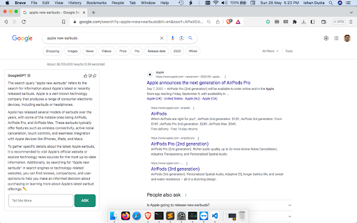 ChatGPT for Google for free网页截图,ChatGPT for Google for free网页快照