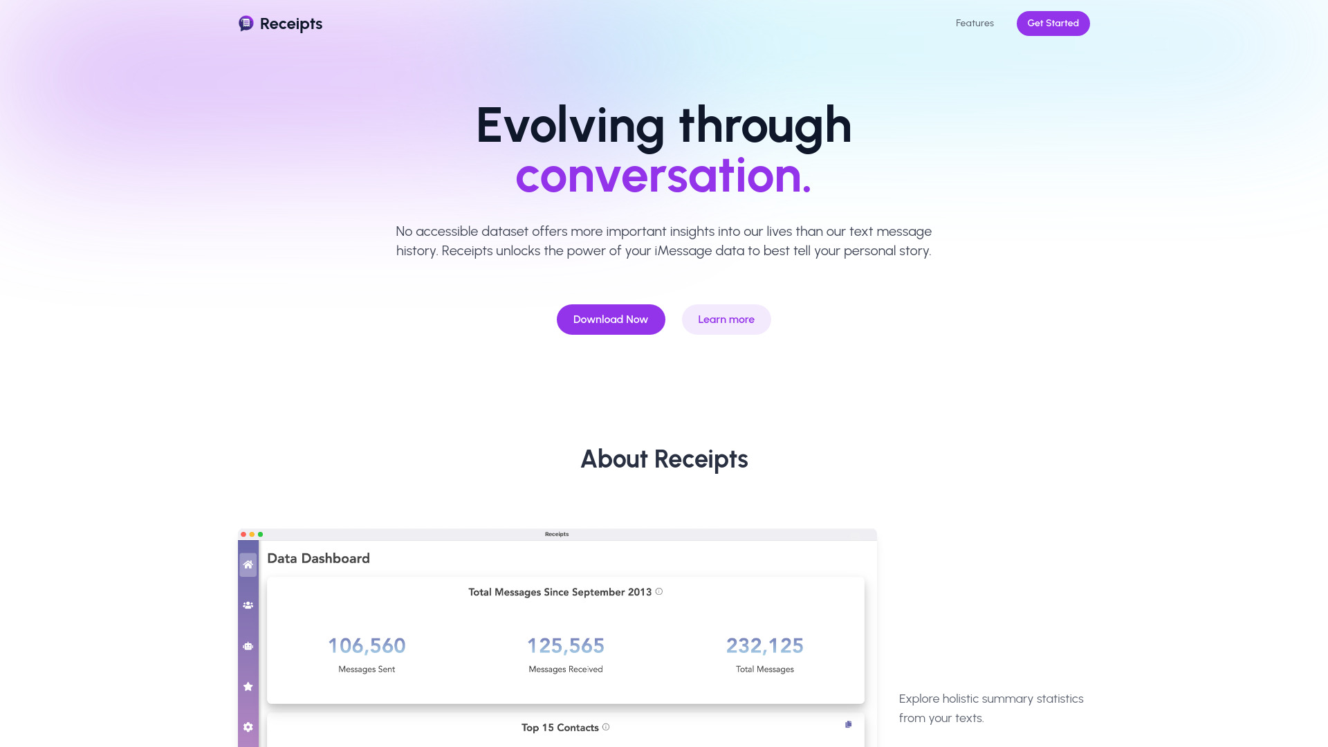 Receipts网页截图,Receipts网页快照