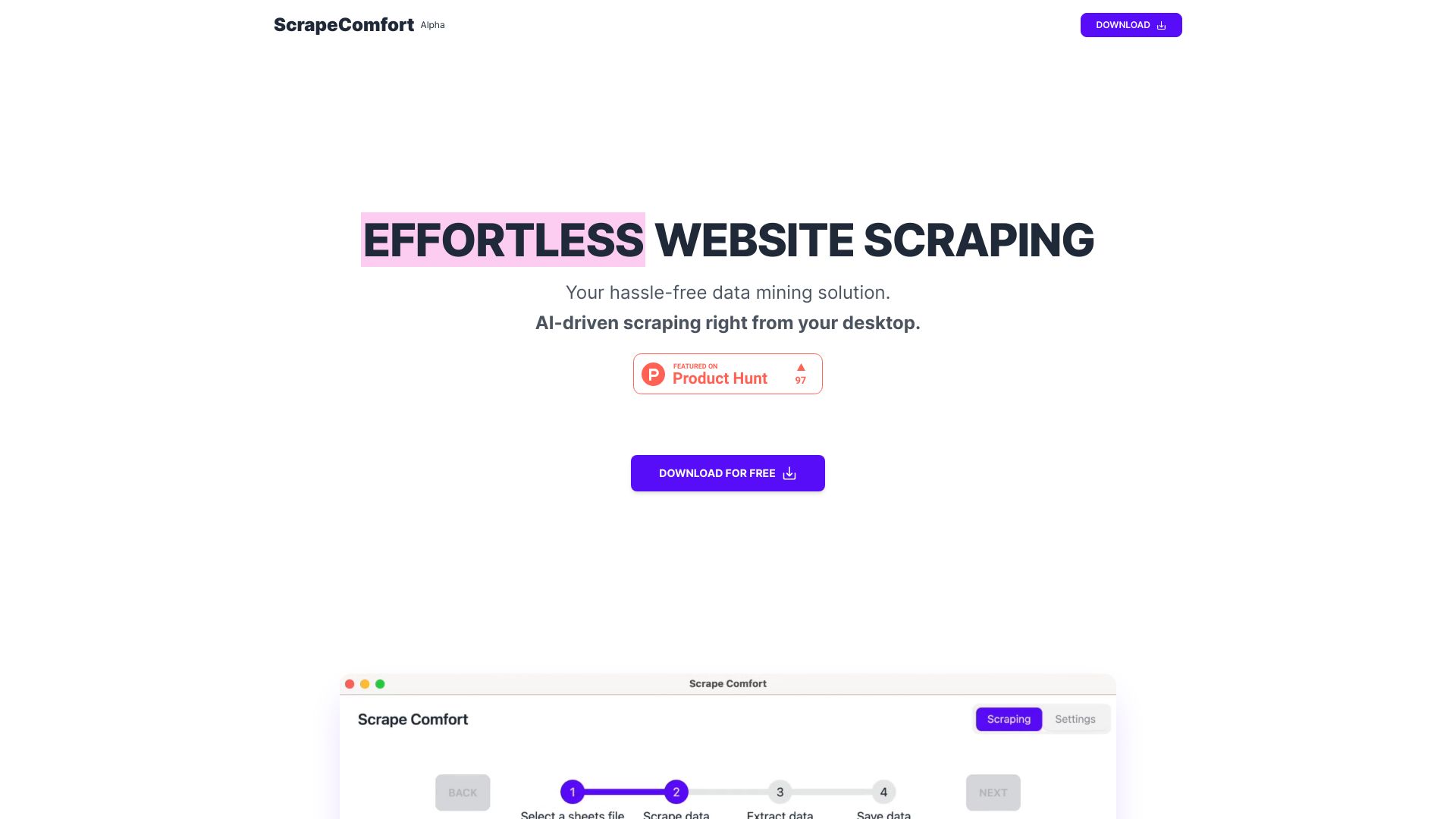 Scrape Comfort网页截图,Scrape Comfort网页快照