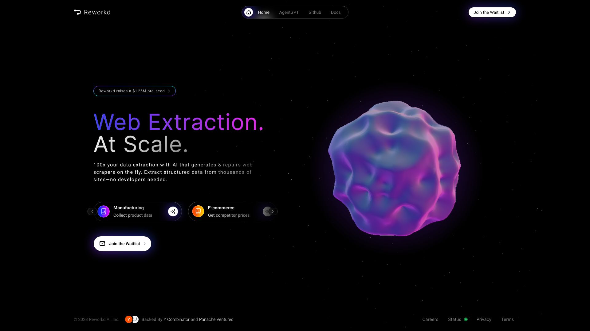 Reworkd AI网页截图,Reworkd AI网页快照
