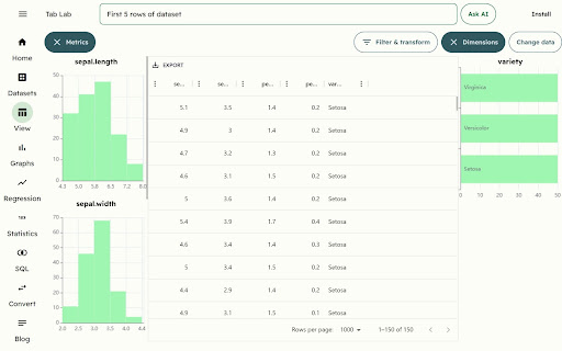 CSV and Parquet viewer网页截图,CSV and Parquet viewer网页快照